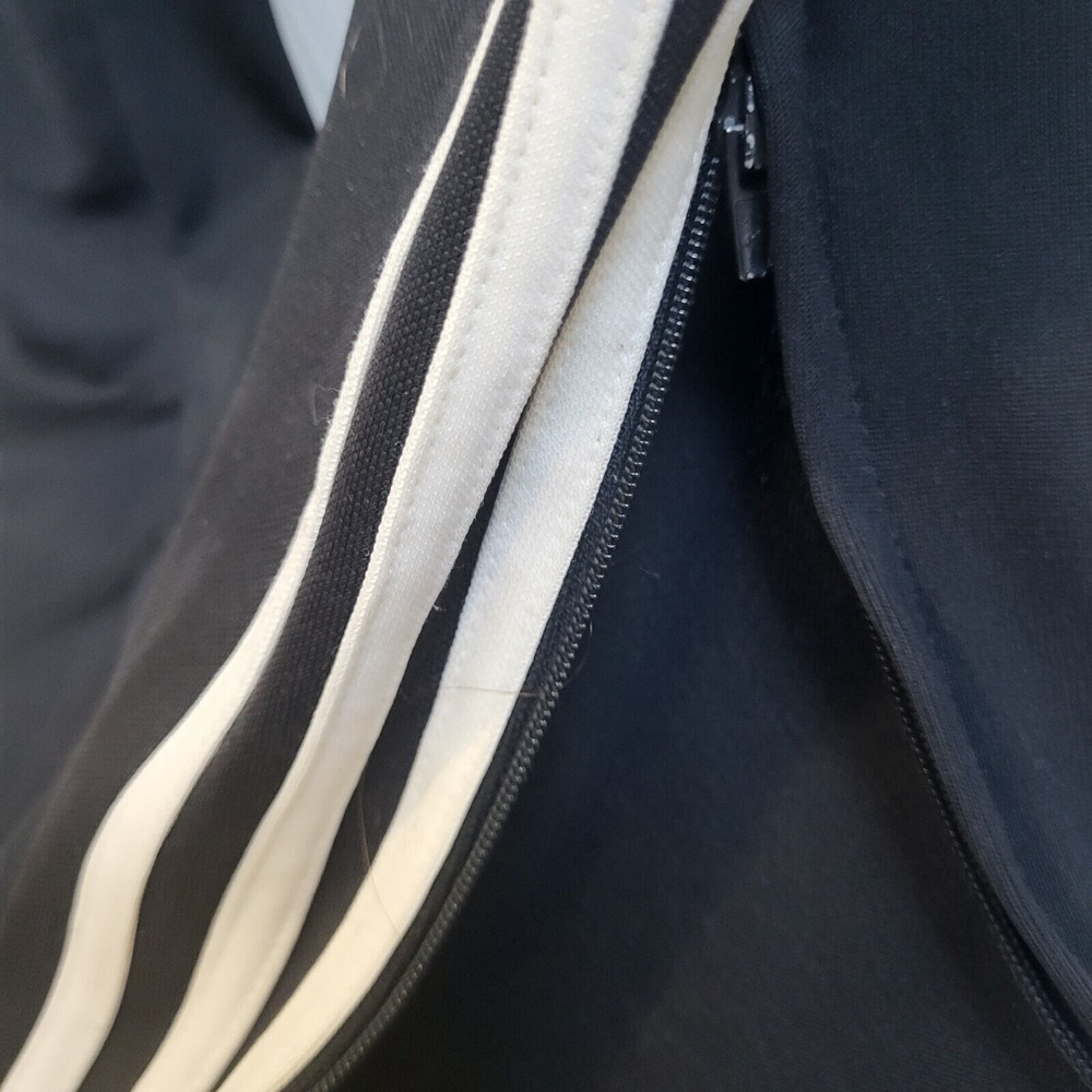Adidas Women's Sweatpants Black With 2 White Stripes Zip Up Leg To Knees Size S - Picture 9 of 12
